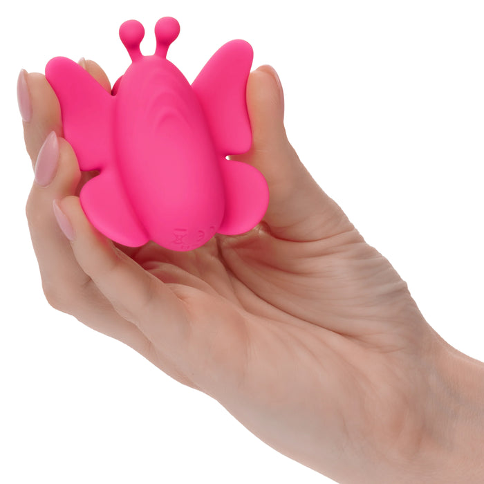 Neon Vibes The Flutter Vibe Rechargeable Silicone Butterfly Panty Vibe - Pink