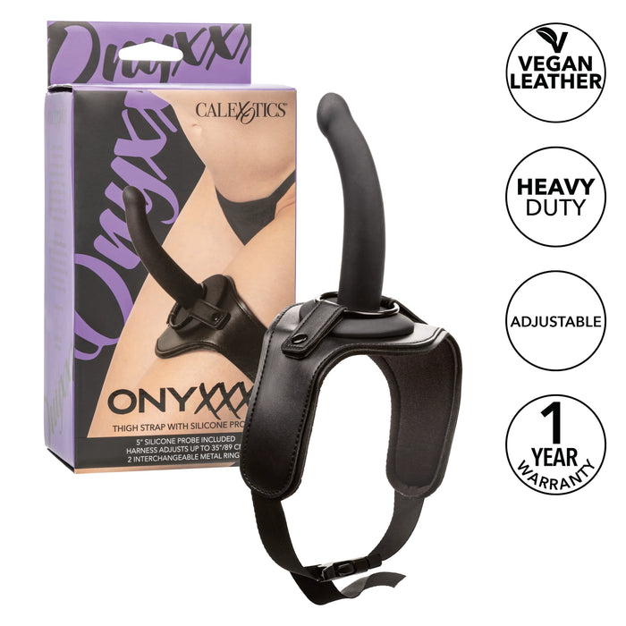Onyxxx Thigh Strap With Silicone Probe - Black