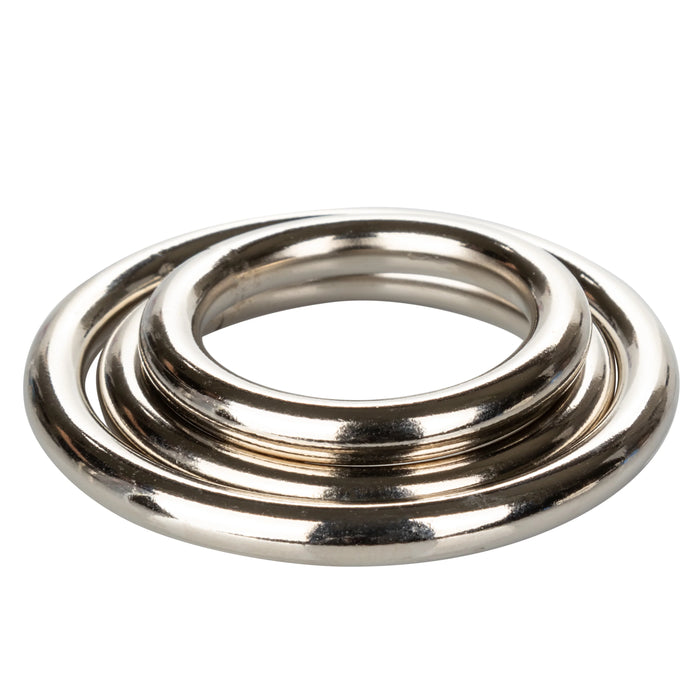 Silver Cock Rings (3 Piece Set) - Silver