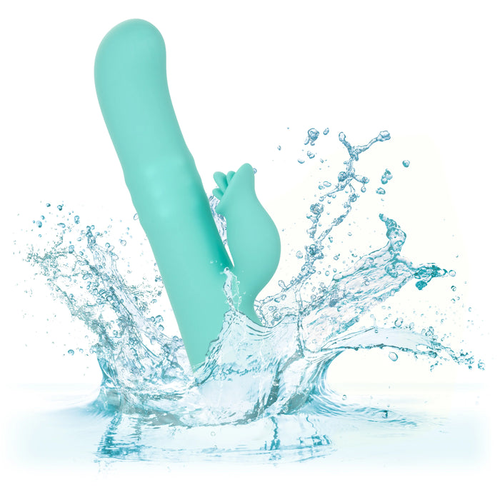 California Dreaming Bel Air Bombshell Rechargeable Silicone Vibrator with Clitoral Stimulator - Blue