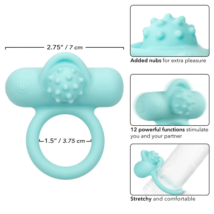 Couple's Enhancers Silicone Rechargeable Nubby Lover's Delight - Teal