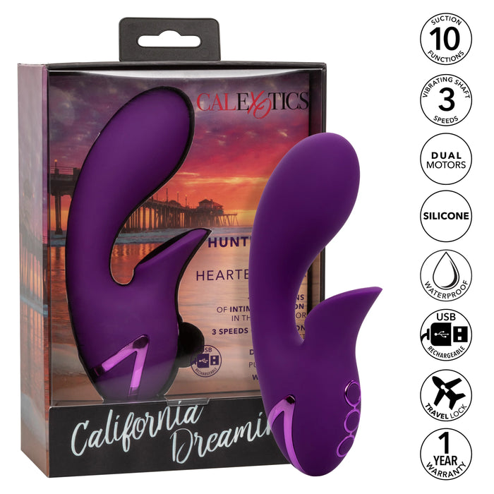 California Dreaming Huntington Beach Heartbreaker Rechargeable Silicone Stimulator - Purple