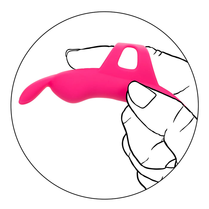 Neon Vibes The Flirty Vibe Rechargeable Silicone Finger Vibrator - Pink