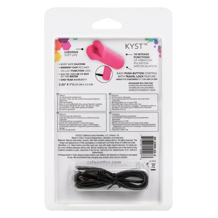 Kyst Lips Rechargeable Silicone Bullet Vibrator - Pink