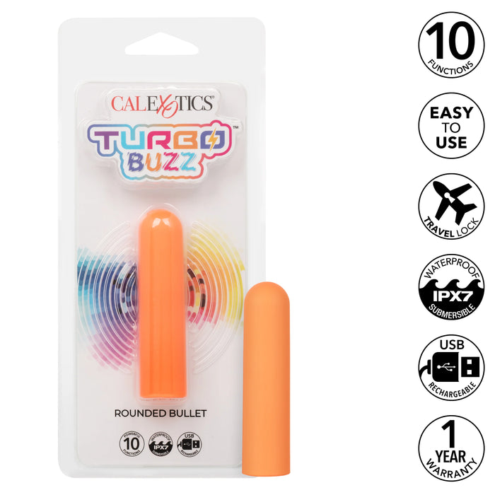 Turbo Buzz Rechargeable Rounded Bullet - Orange