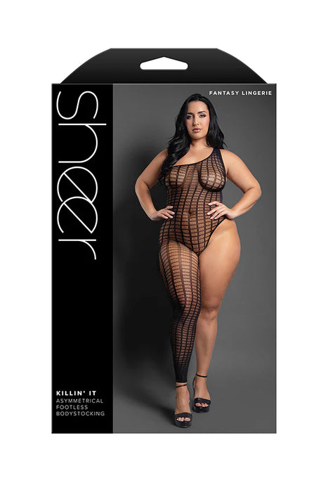 Killin' It Asymmetrical Footless Bodystocking