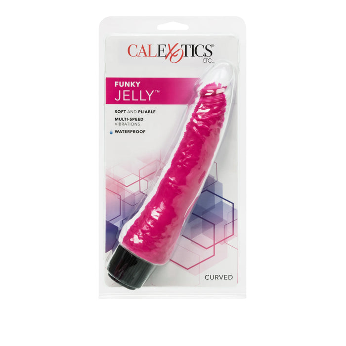 Funky Jelly Curved Vibrator - Multi-Colored