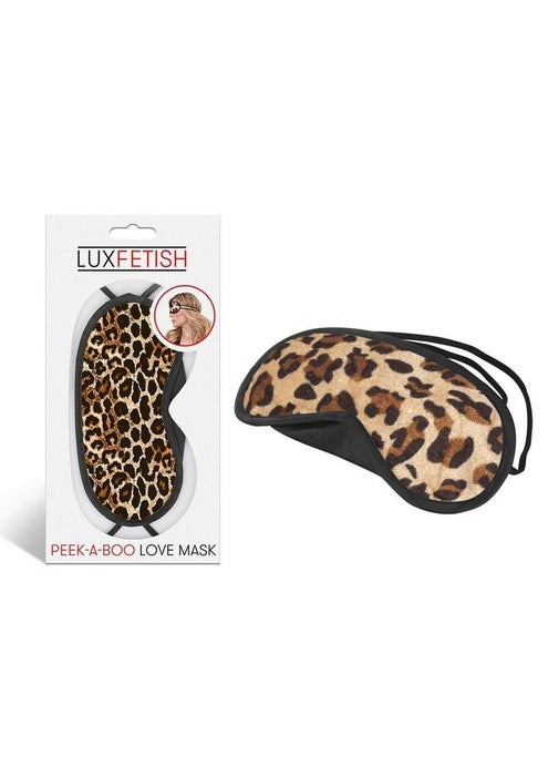 Lux Fetish Peek-A-Boo Love Mask - Leopard